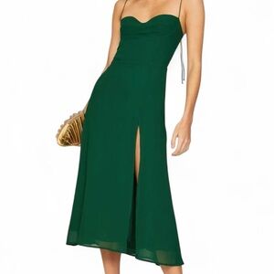 Reformation Strapless Green Dress